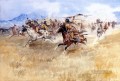 ブラックフットとピーガンの戦い 1897年 チャールズ・マリオン・ラッセル アメリカ・インディアン